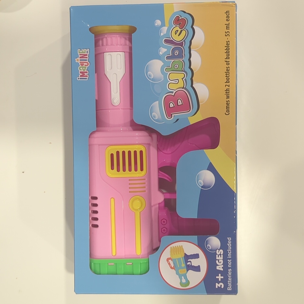 Bubble Machine /Bubbler Maker / 36 Hole Automatic Toy Gun Pink NIB